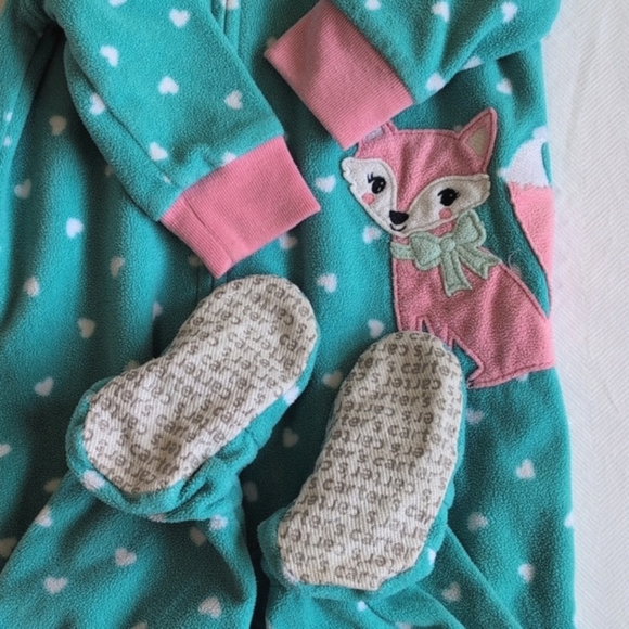 carter's 3-pack fleece zipper footie sleeper pajamas bundle 9 months baby girl - Picture 10 of 10